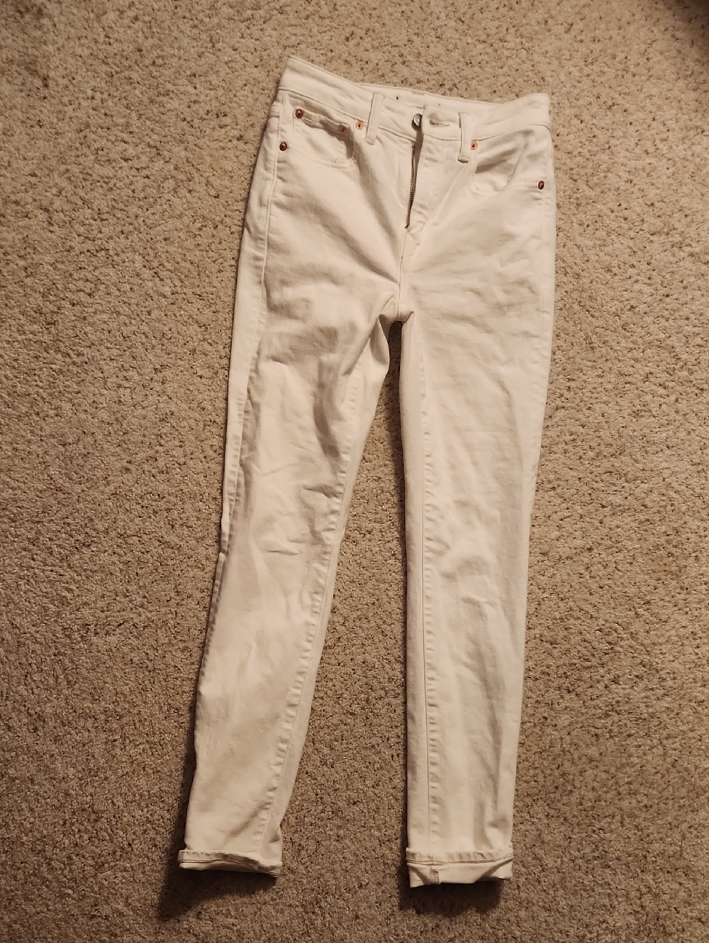 Women's American Eagle Premium High-Rise White Skinny Jeans, Size 00
